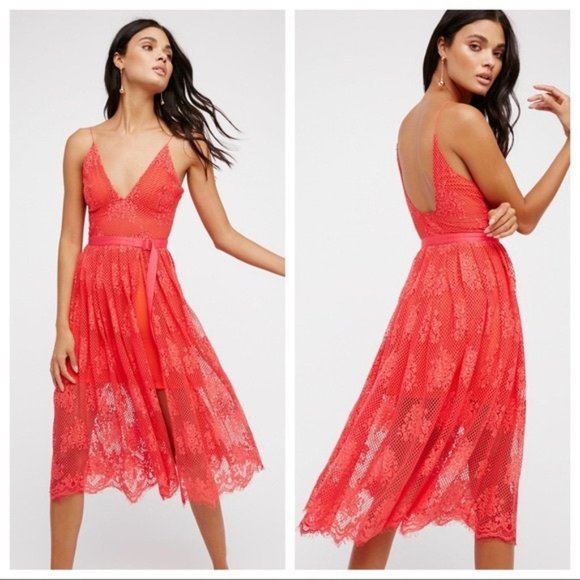 Free People Dresses & Skirts - NWT Free People Match Point Midi Dress Watermelon